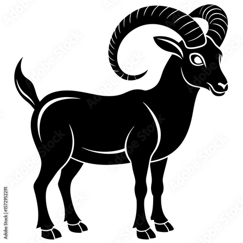goat on a white background