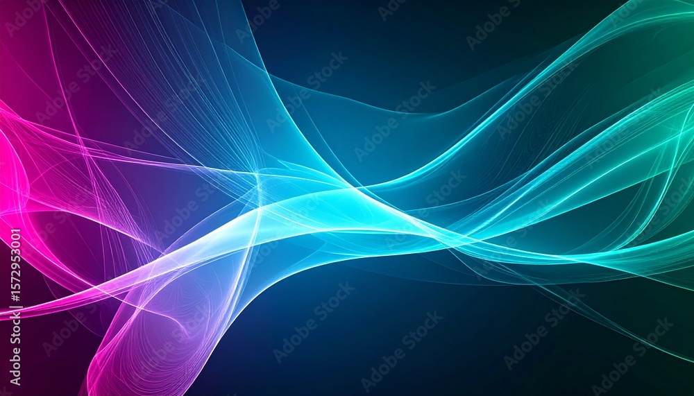 Naklejka premium Abstract Colorful Waves Vibrant Neon Swirls Background