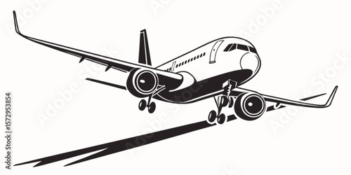 Isolated vector illustration of military aircraft and passenger planes for air travel and aviation