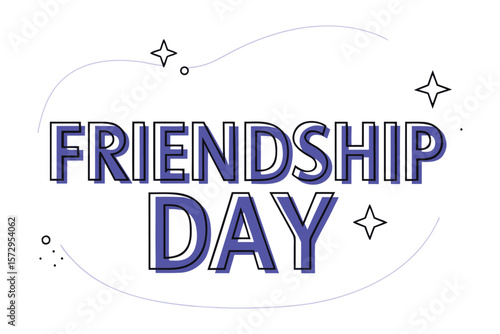 Friendship Day: A vibrant, modern, and artistic depiction of Friendship Day, using stylized lettering to convey the essence of camaraderie and unity among friends. 