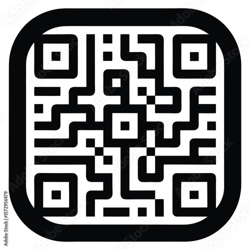 A detailed black and white QR code is presented, ready for scanning. Ideal for use in marketing materials, product packaging, event tickets, business cards, payment systems, app interfaces