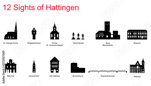 Hattingen, Deutschland Silhouette  "NO AI"