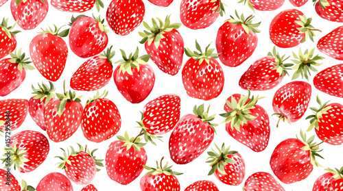 Delicate strawberries with soft shading and tiny details, expressing freshness, elegance, and a calm, nature-inspired style