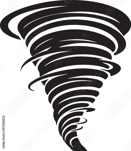 Tornado storm Black and white vector