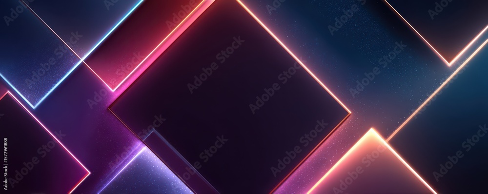 Futuristic abstract geometric design with neon glowing lights and gradients Futuristic abstract geometric design with neon glowing lights and gradients