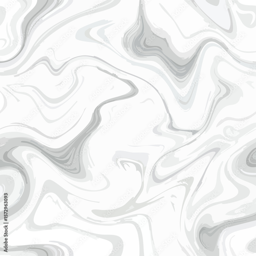 White and grey abstract swirling liquid marble seamless pattern background