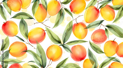 Juicy peach pattern with soft pink and orange tones, creating a sweet and summery design aesthetic