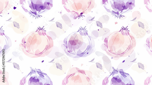 Detailed onion illustration featuring layers and subtle colors, perfect for food-themed backgrounds and prints