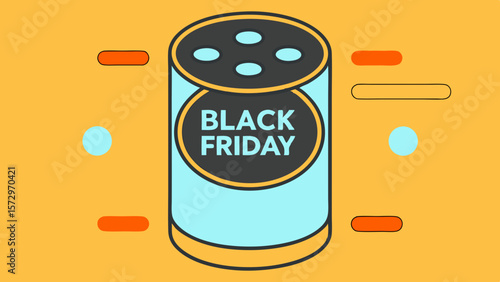 Vector illustration of a smart speaker promoting Black Friday sales for technology and electronics marketing
