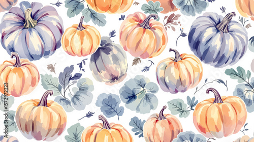seamless pattern with pumpkins
