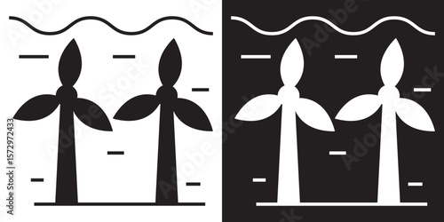 Renewable energy and  power system icon vector illustration; EPS 10/AI