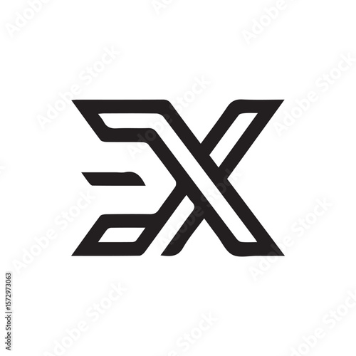Minimalist Letter EX Logo Design – Modern Geometric Monogram