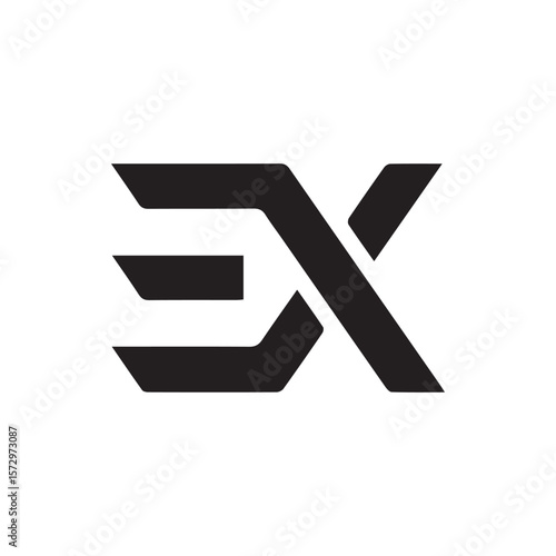 Minimalist Letter EX Logo Design – Modern Geometric Monogram
