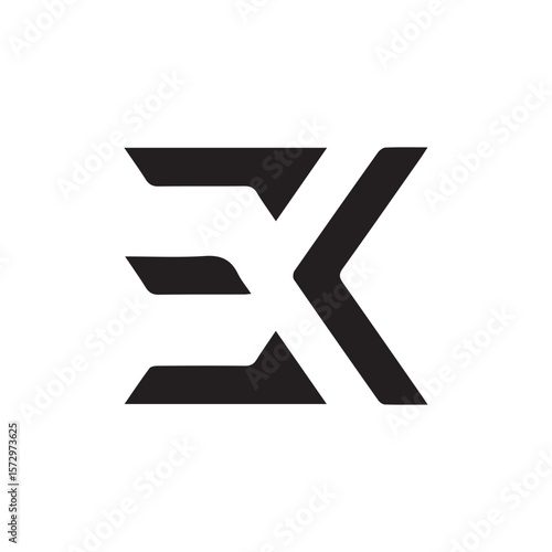 Minimalist Letter EX Logo Design – Modern Geometric Monogram