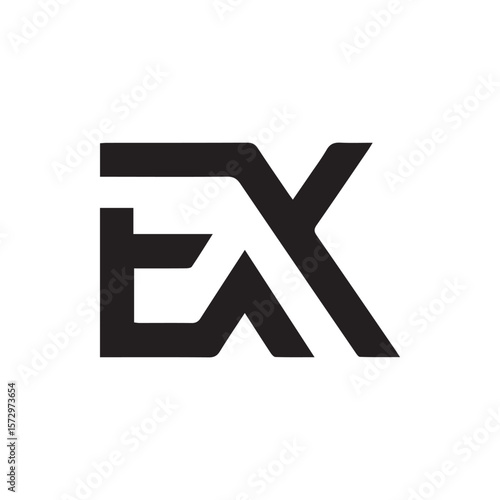 Minimalist Letter EX Logo Design – Modern Geometric Monogram