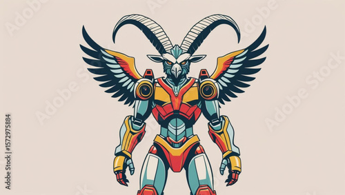 Armored Winged Goat Deity