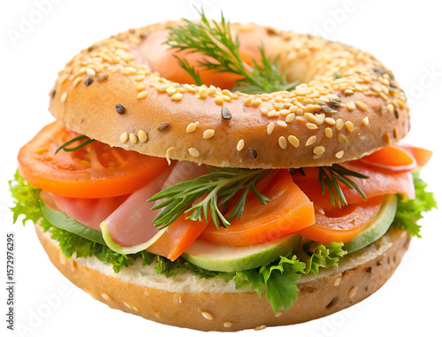 Whole wheat bagel with smoked salmon  generative ai