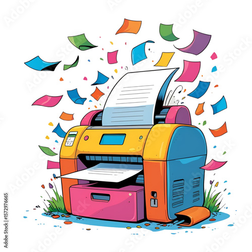 vector illustration of a printer