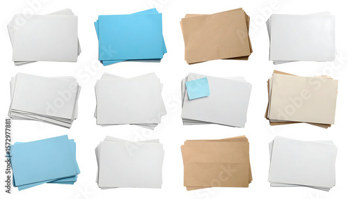 Wallpaper Mural Assorted Stacks of Blank Paper and Note Paper Torontodigital.ca