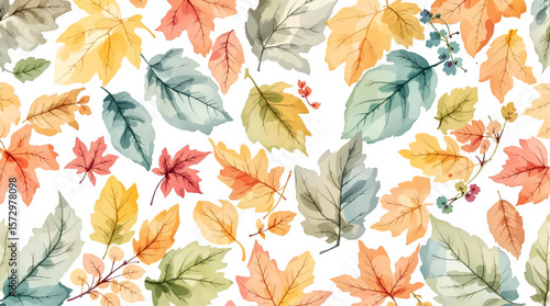 autumn leaves seamless pattern