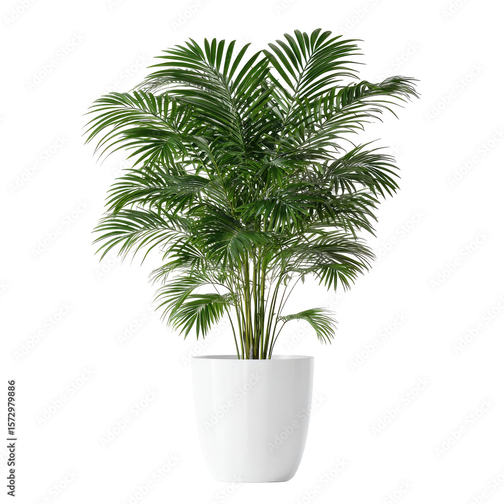 A Potted Parlor Palm on Transparent Background A Potted Parlor Palm on Transparent Background