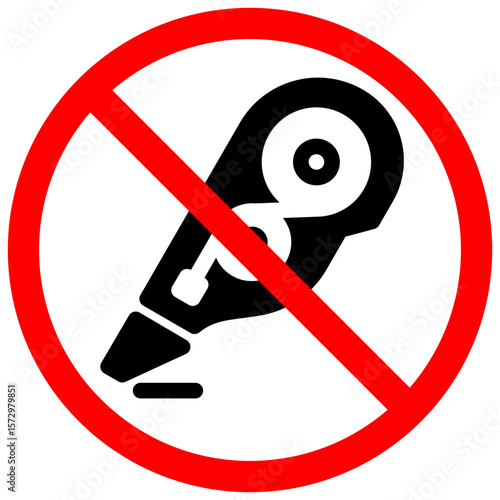 No drawing sign symbolizing restriction or prohibition of art supplies