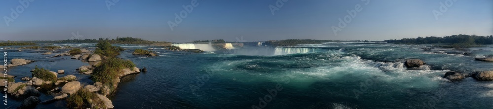 Fototapeta premium Breathtaking niagara falls view hdr 360 degrees nature panoramic