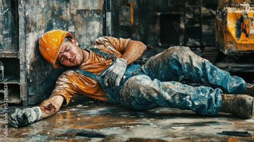 Injured Construction Worker on Site.