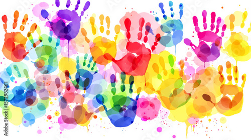 colorful hand prints