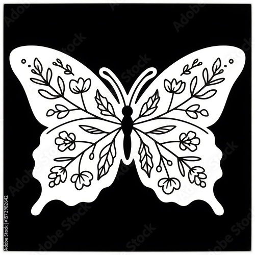 Elegant Butterfly Line Art Collection – Minimal, Floral, Geometric, Vintage & Boho Style Symmetrical Outline Drawings for Tattoos, Stickers, Logos, Wall Art & Digital Illustration