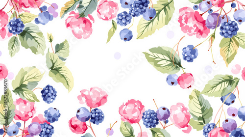 Hand-painted apples, strawberries, and berries with leafy accents, forming a cheerful seamless design inspired by nature and healthy living