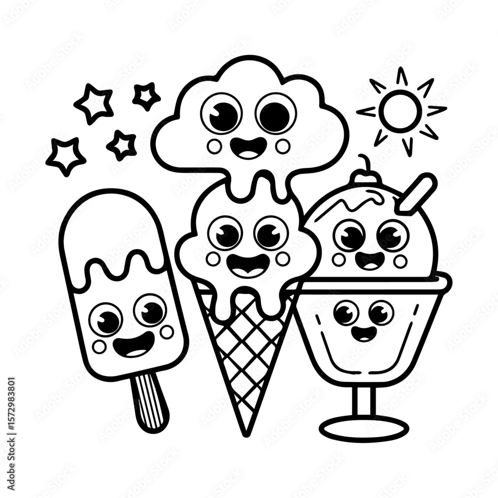 Obraz premium ice cream collection
