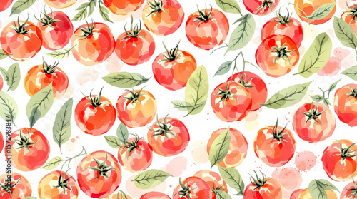 Seamless pattern with tomatoes