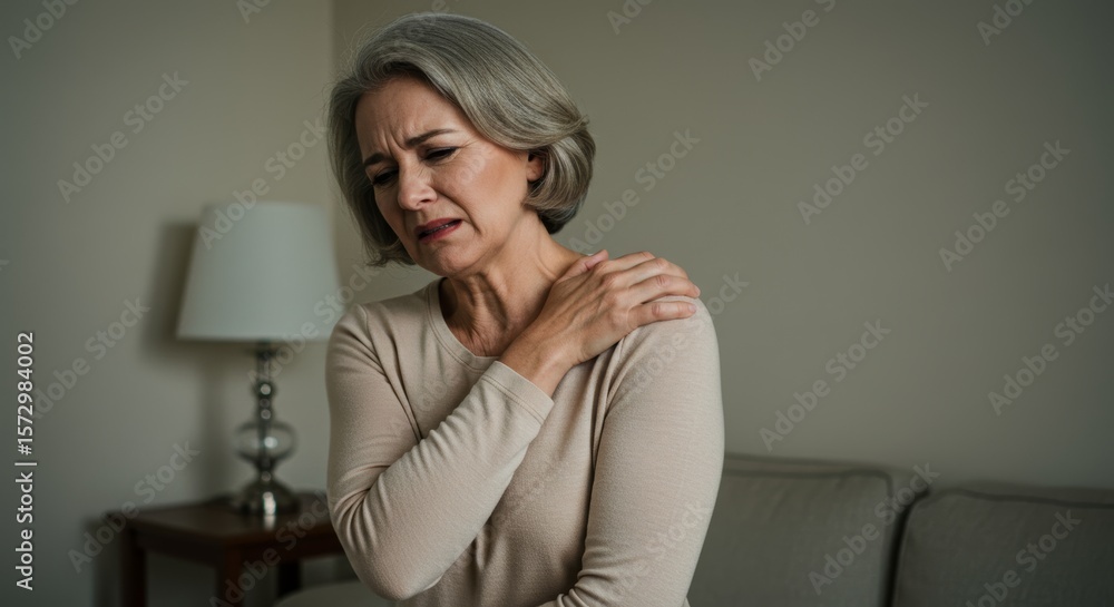 Fototapeta premium Senior Woman Suffering from Shoulder Pain