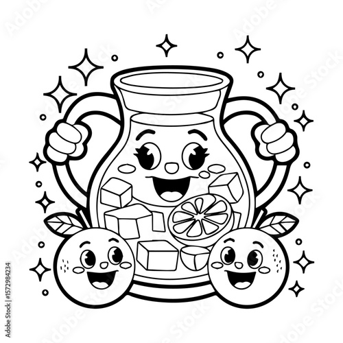 vector illustration of a jug with milk