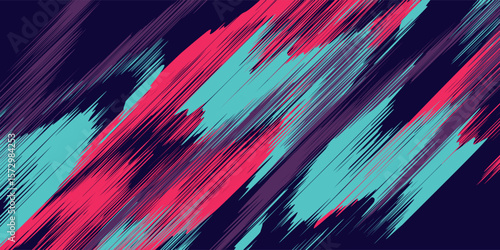 neon background brush game blue pink purple banner abstract paint stain vintage modern car wrap sticker, vector.