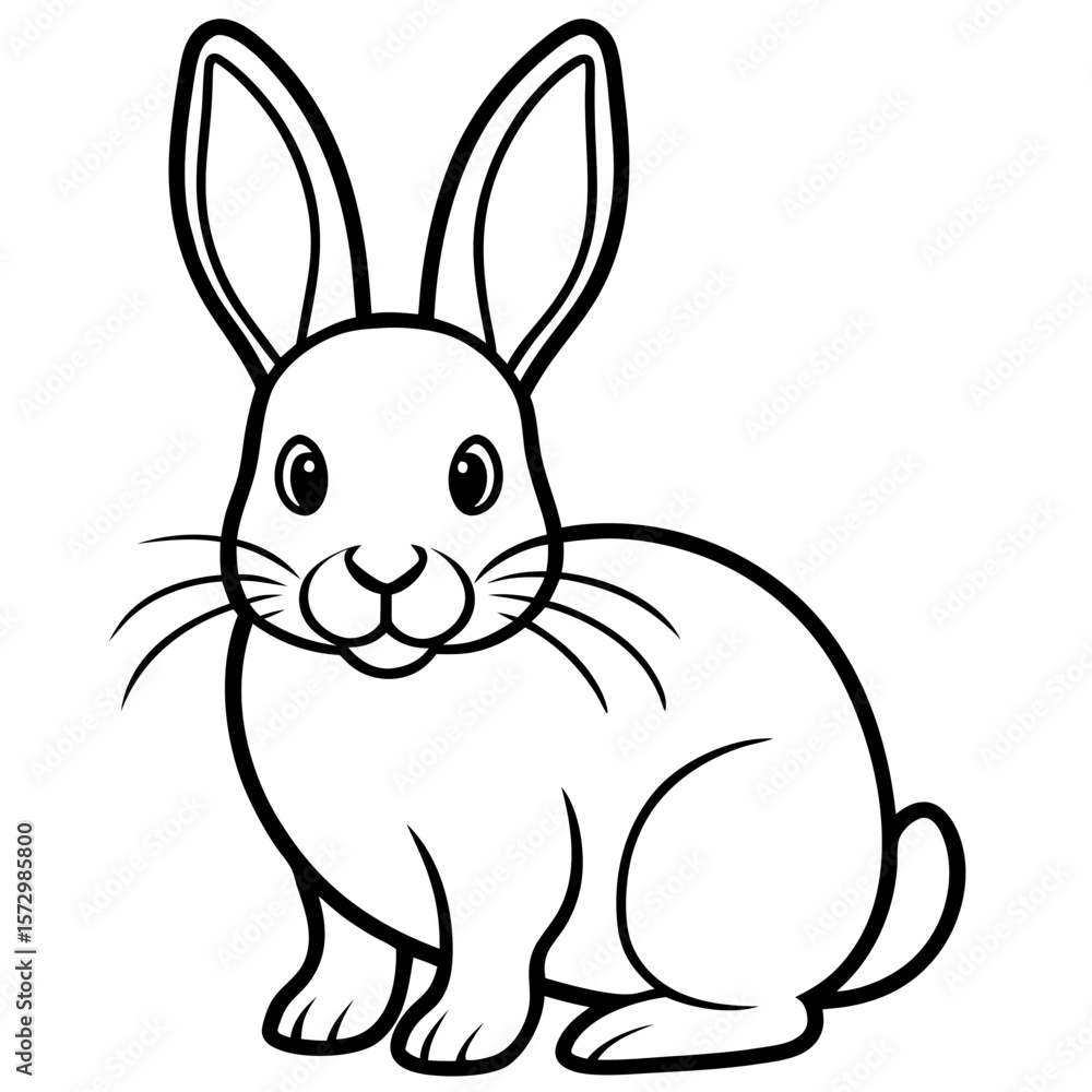Fototapeta premium Bunny line art vector