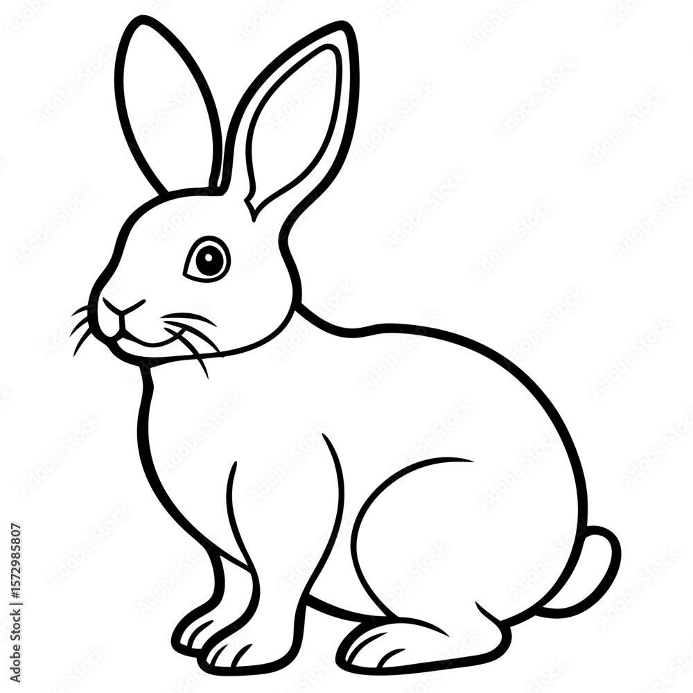 Obraz premium Bunny line art vector