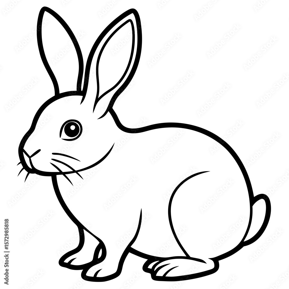 Obraz premium Bunny line art vector