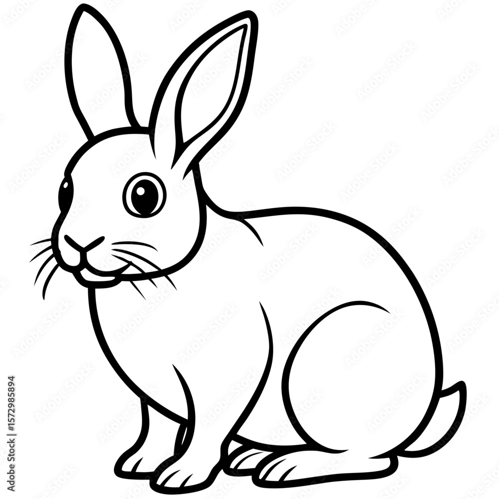 Fototapeta premium Bunny line art vector