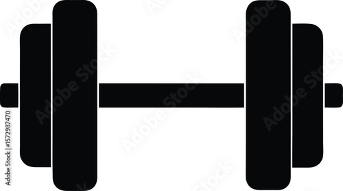 Barbell Pad Silhouette Vector Art Illustration