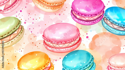 set of colorful macaroons