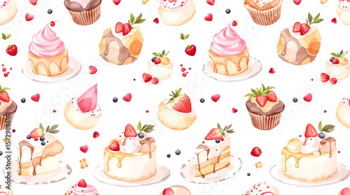 seamless pattern with cake