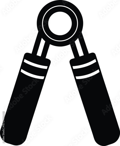 Hand Grippers Spring Type Silhouette Vector Art Illustration