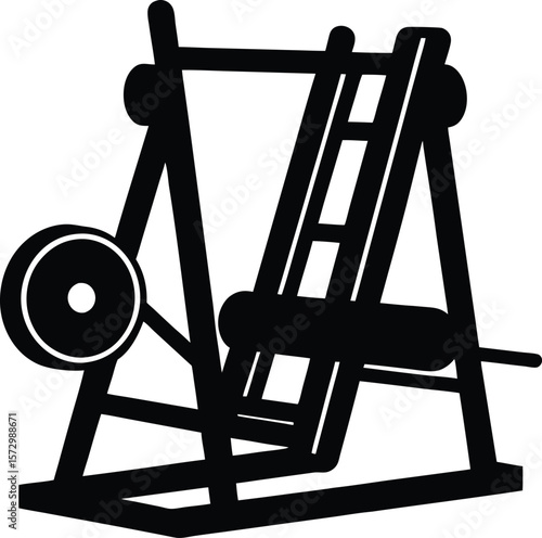 Hack Squat Machine Silhouette Vector Art Illustration