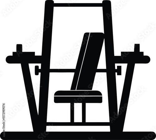 Leg Press Machine Silhouette Vector Art Illustration
