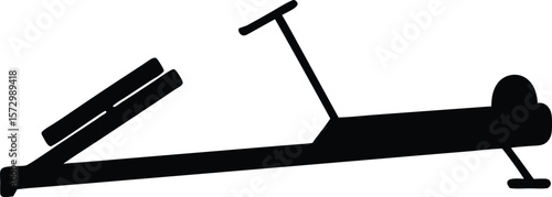 Rowing Machine Silhouette Vector Art Illustration