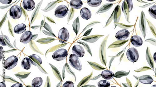 black olives background watercolor