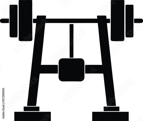 Shoulder Press Machine Silhouette Vector Art Illustration