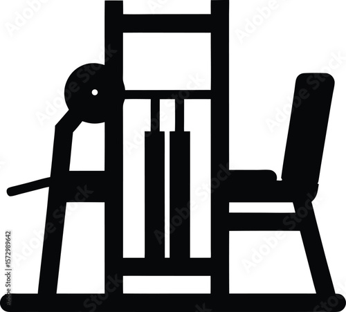 Seated Calf Raise Machine Silhouette Vector Art Illustration